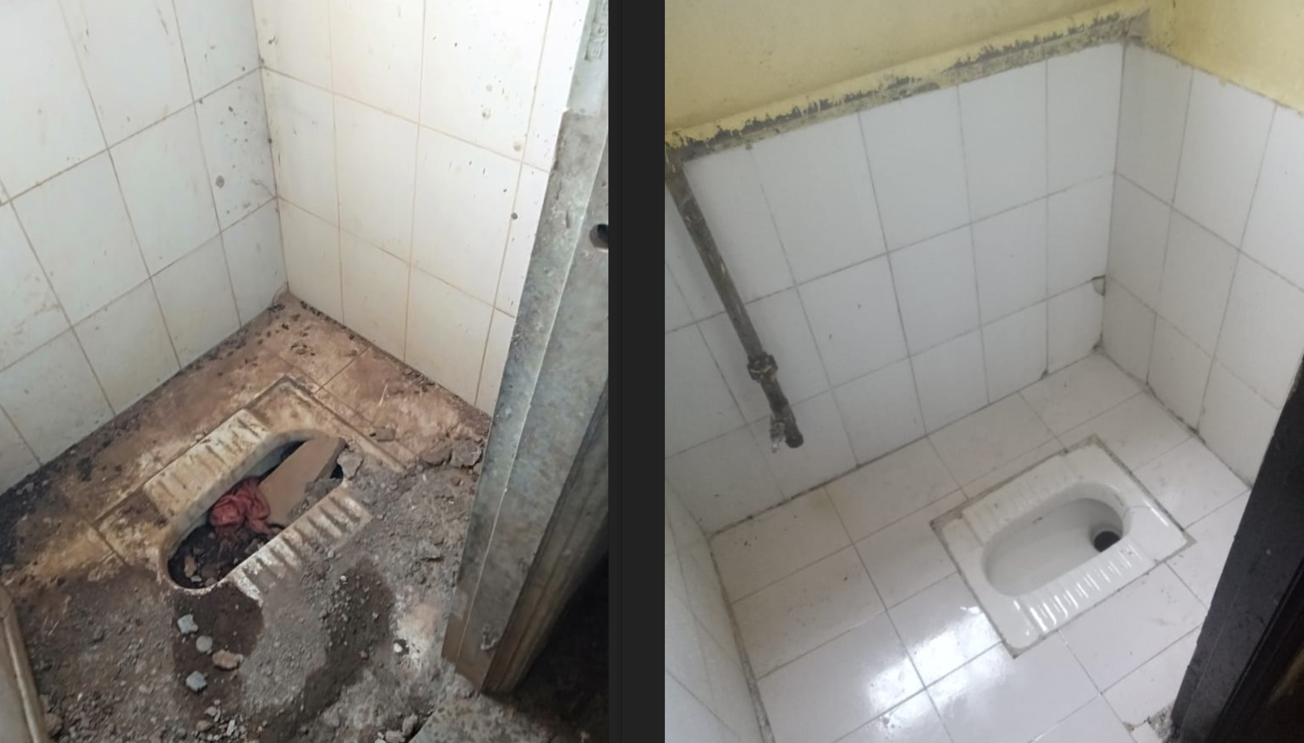 Comparison of MVRS toilets before and after